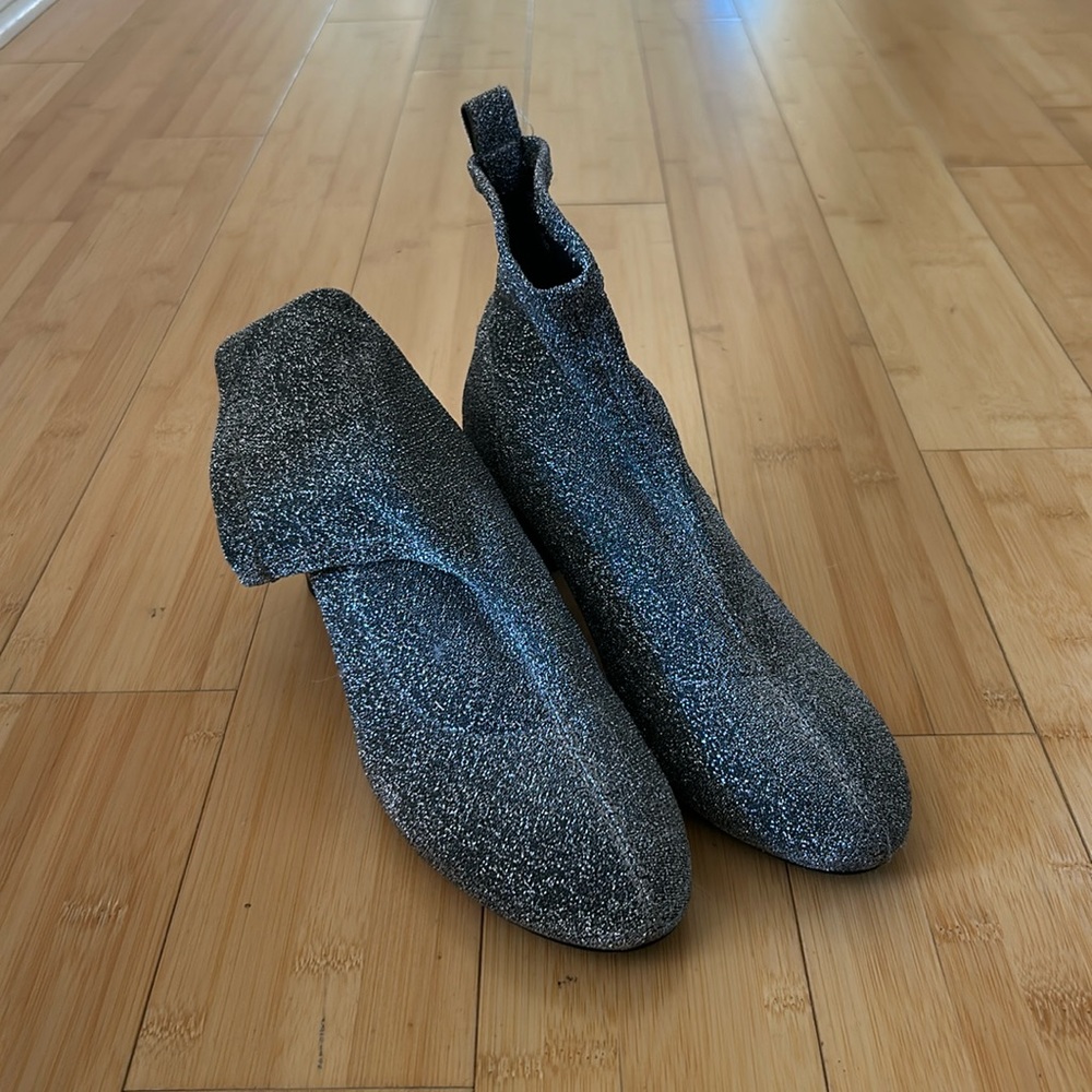 Zara Silver Sock Bootie